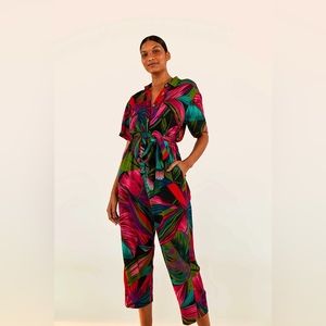 Farm Rio Midnight Leaves Lenzing Ecovero Viscose Jumpsuit